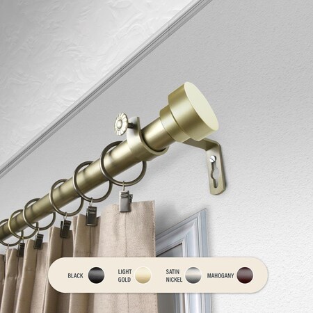 Kd 1 in. Cover Curtain Rod with 66 to 120 in. Extension, Light Gold KD3739792